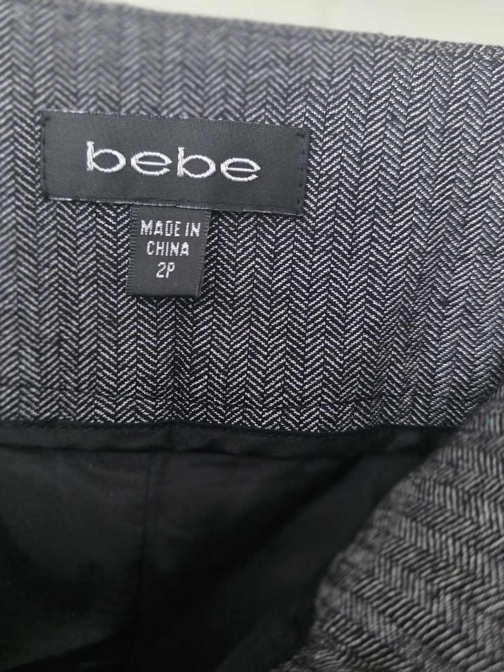 bebe Charcoal Gray Pinstripe Blazer with Black Panels With 2p Shorts - Picture 6 of 6